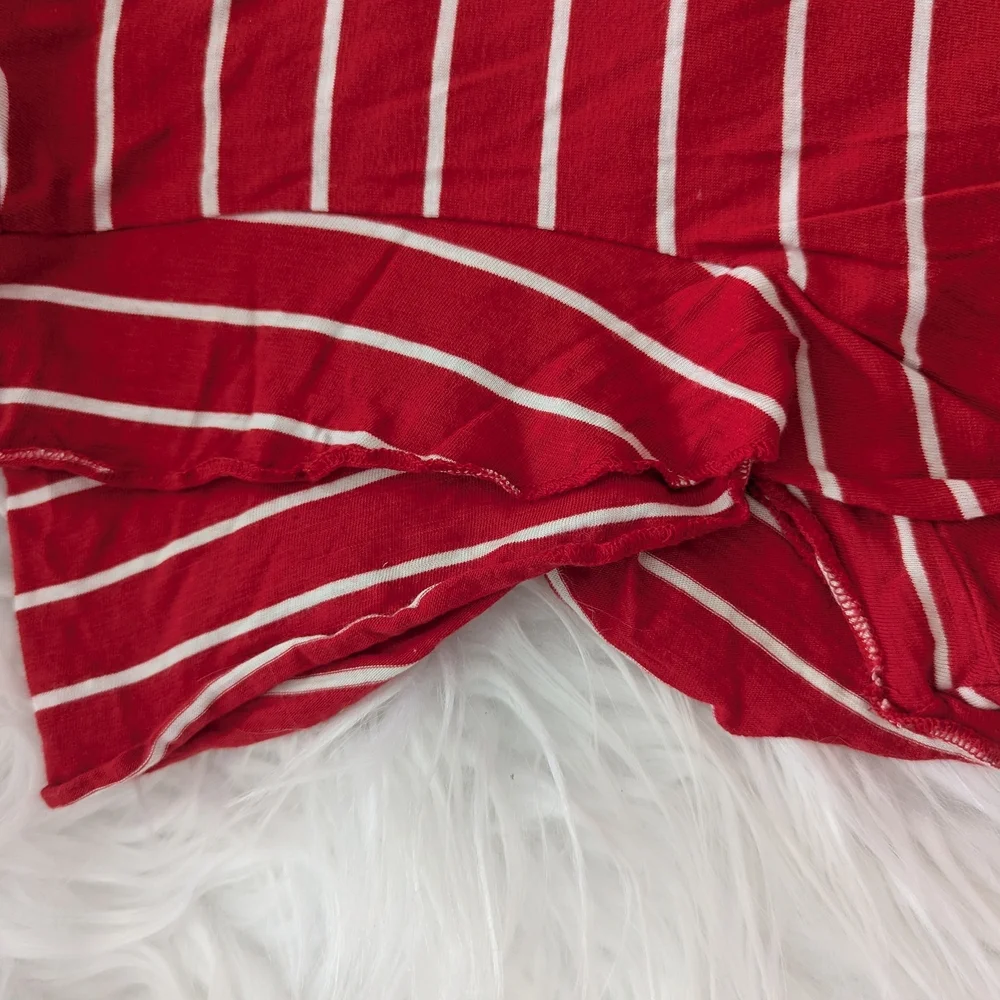 Maurices Red Striped Women's Ruffled Sleeveless Top - Picture 3 of 5
